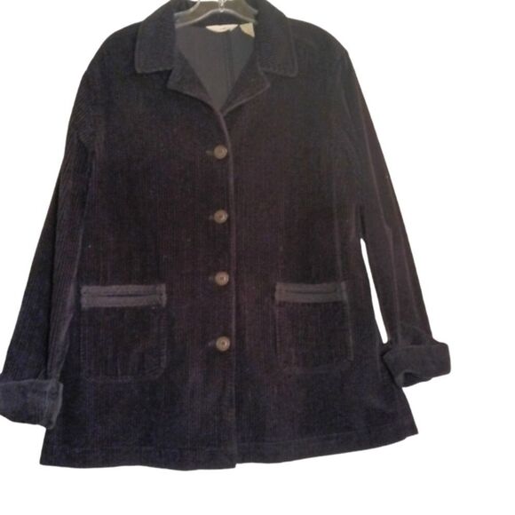 J.Jill  100% Black Cotton Corduroy Jacket M - Picture 1 of 6